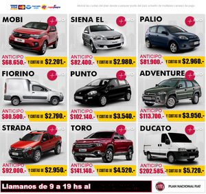 LIQUIDAMOS FIAT UNIDADES EN STOCK ANTICIPO Y CUOTAS