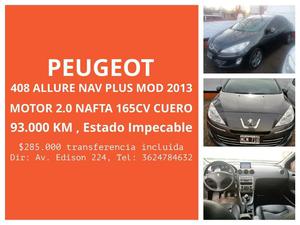 Peugeot 408 Allure Nav Plus Cuero