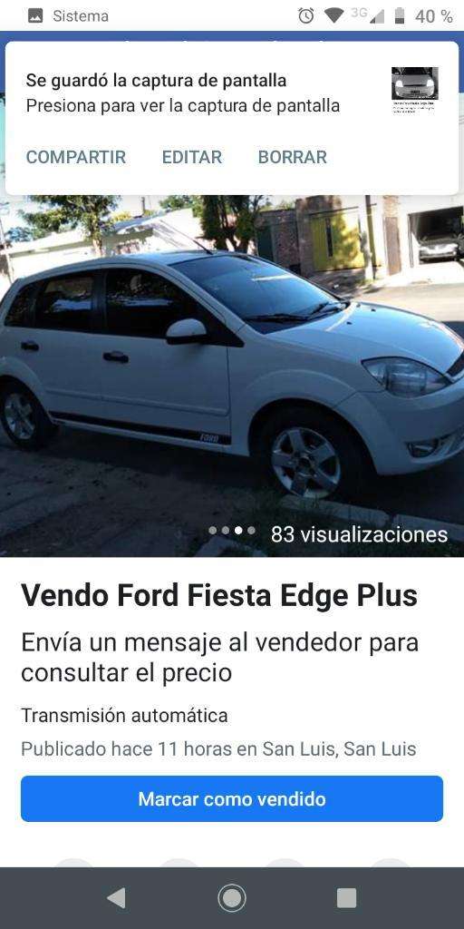 Vendo Ford Fiesta Edge Plus