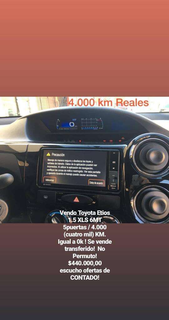Vendo Toyota Etios Mod mil Km Xls