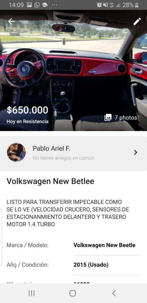 Vendo No Permuto New Bettle Volkswagen