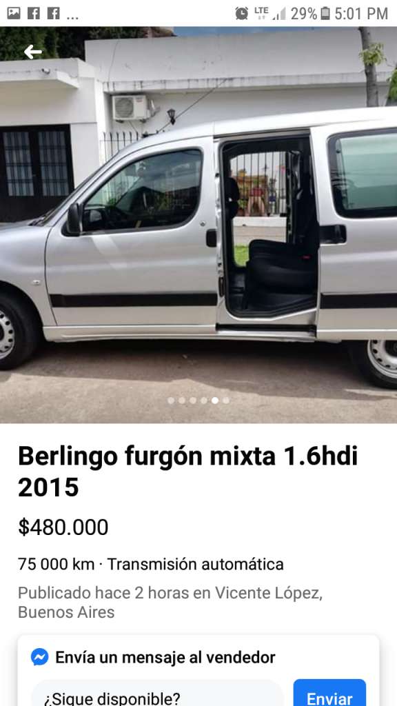 Berlingo furgon mixta 16 hdi